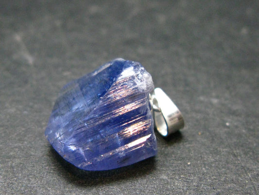 Tanzanite Pendant In Sterling Silver From Tanzania - 0.7" - 1.88 Grams