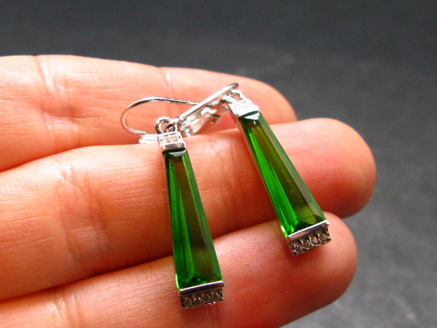 Helenite Gaia Stone Gem Sterling Silver Earrings From Washington - 7.0 Carats