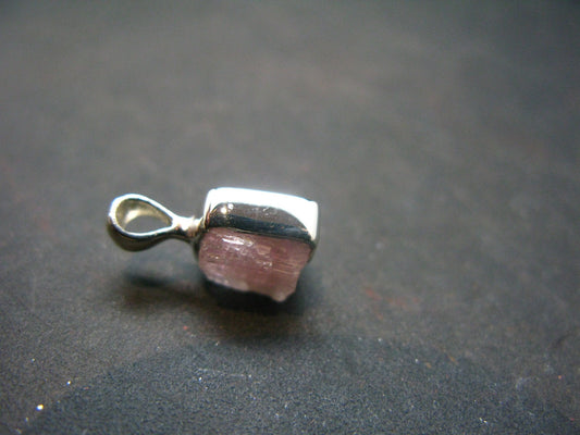 Pink Tanzanite Silver Pendant from Tanzania - 1.20 Grams - 0.6"