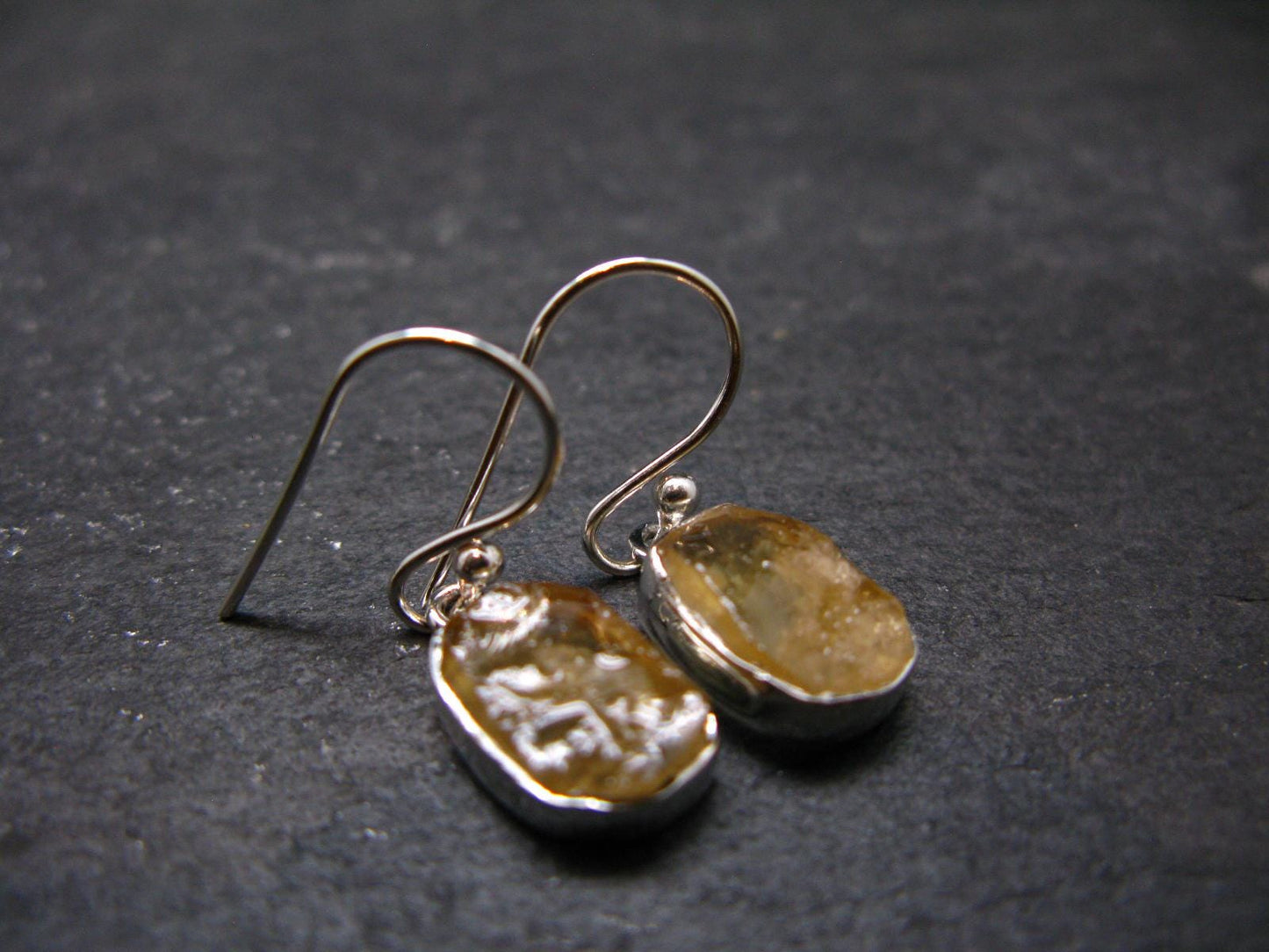 Rare Agni Gold Danburite Silver Earrings From Tanzania - 2.77 Grams - 1.1"
