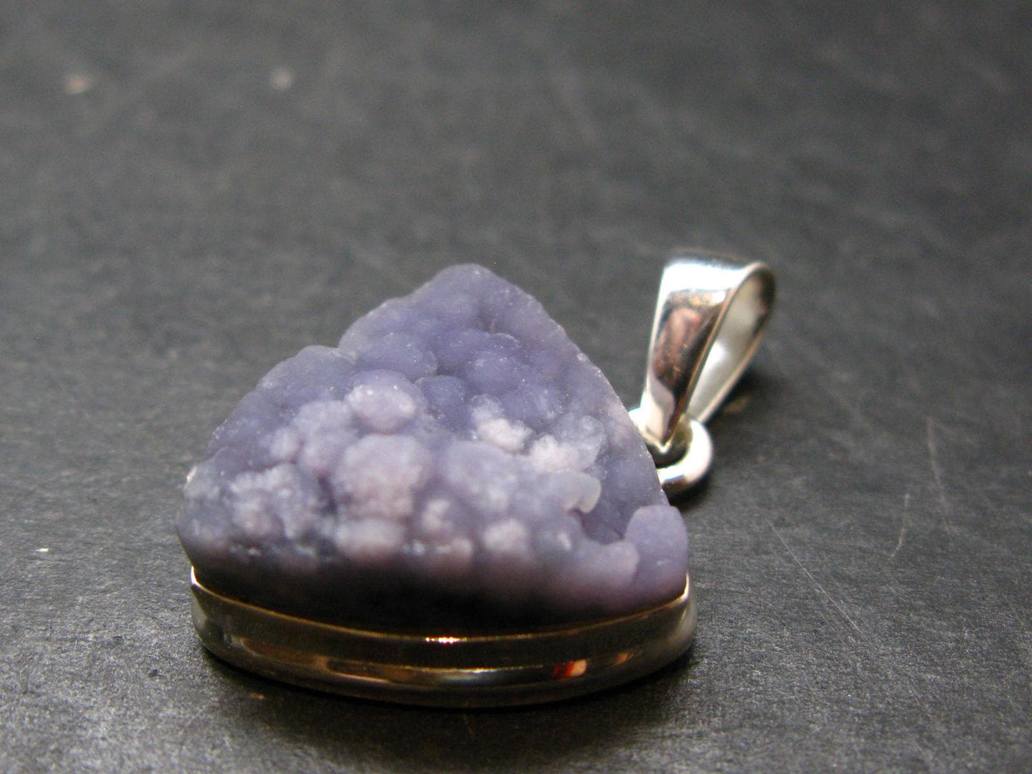 Purple Grape Agate Cluster Silver Pendant From Indonesia - 1.2" - 6.92 Grams