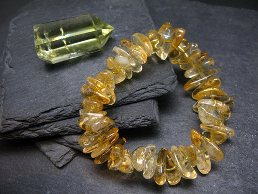 Citrine Genuine Bracelet ~ 7 Inches ~ 18mm Tumbled Beads