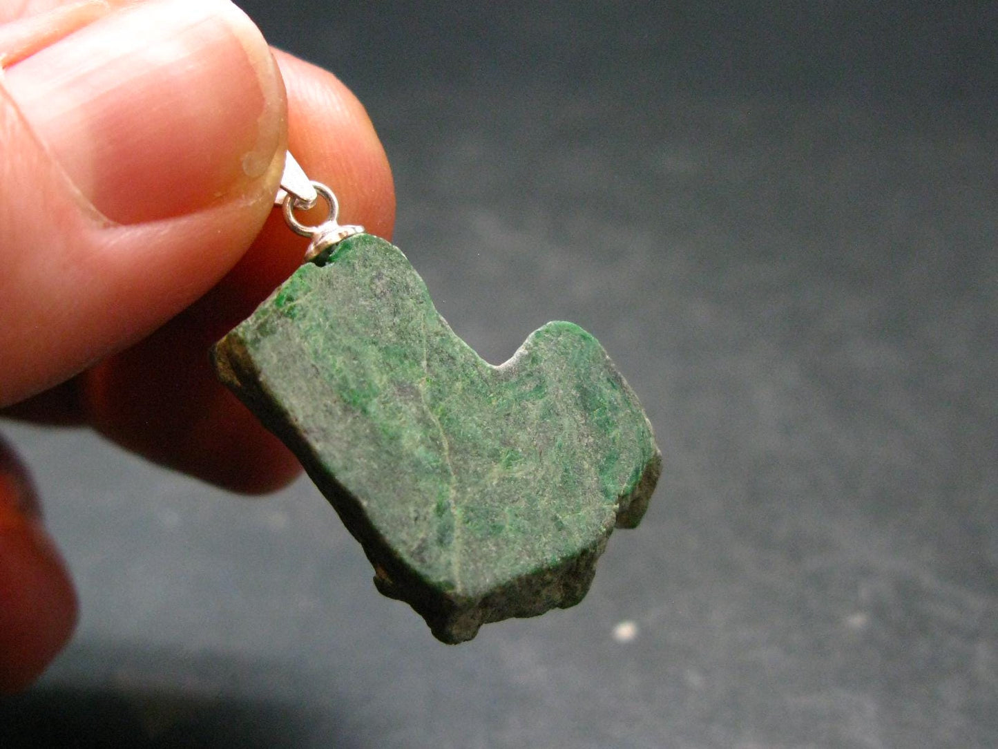 Extremely Rare Natural Maw Sit Sit Crystal Silver Pendant from Myanmar - 1.2" - 4.25 Grams