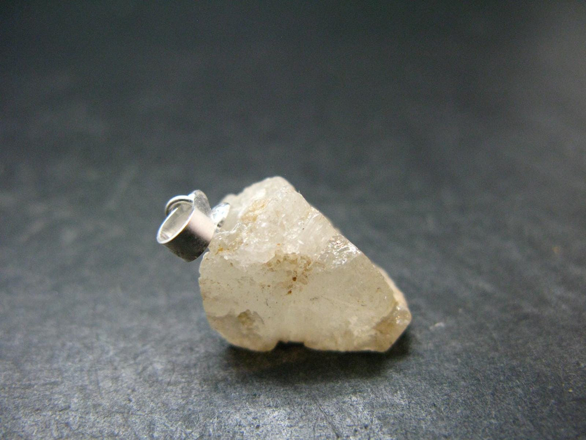 Rare Gem Phenacite Phenakite Crystal Silver Pendant From Myanmar (Burma) - 12.80 Carats - 0.8"