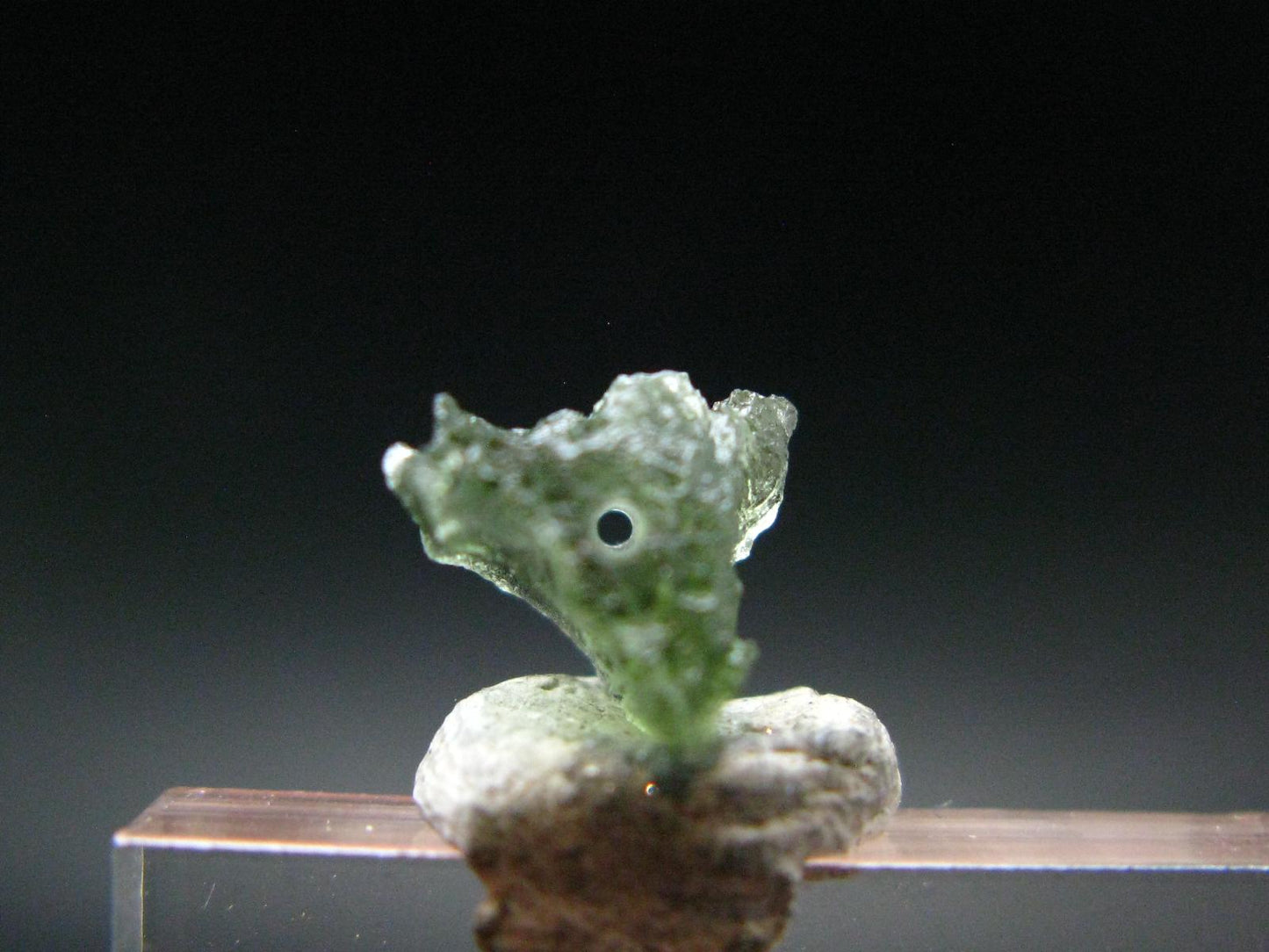 Moldavite Tektite Raw Bead from Czech Republic - 7 mm - 2.10 Carats
