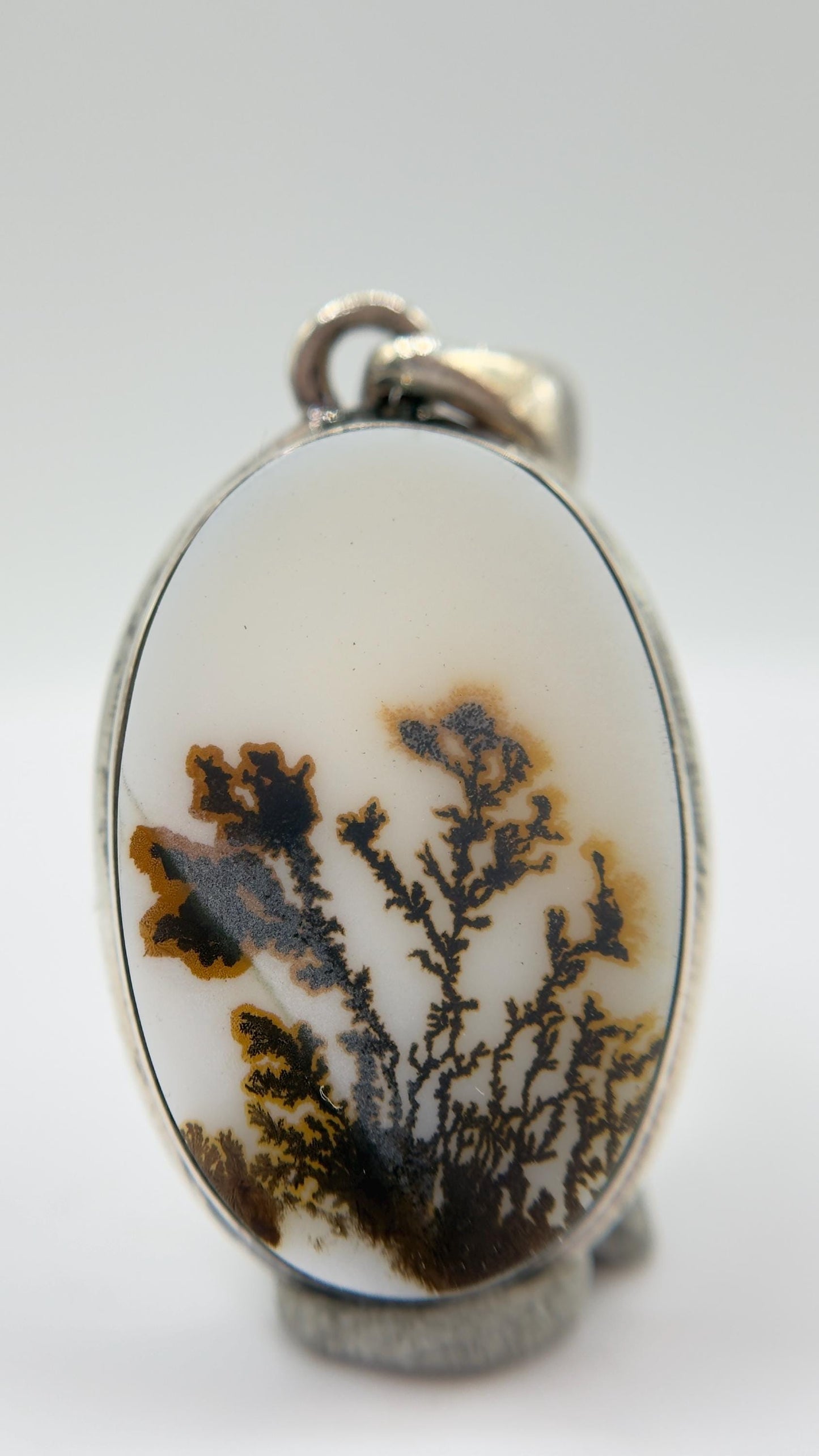 Dendritic Agate Pendant – Natural Scenic Moss Pattern Gemstone Jewelry