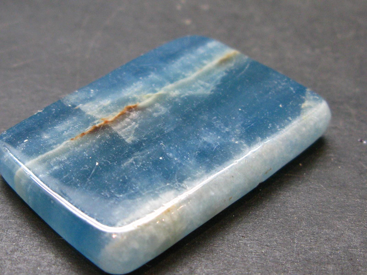 Nice Lemurian Aquatine Blue Calcite Tumbled From Argentina - 1.4" - 15.33 Grams