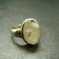 Natural Gem Raw Libyan Desert Glass Tektite Sterling Silver Ring from Libya - Size 8 - 6.54 Grams