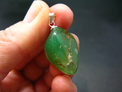 Chrysoprase Silver Pendant From Australia - 1.1" -3.82 Grams