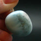 Rare Blue Larimar Pectolite Silver Pendant From Dominican Republic - 1.1" - 7.63 Grams