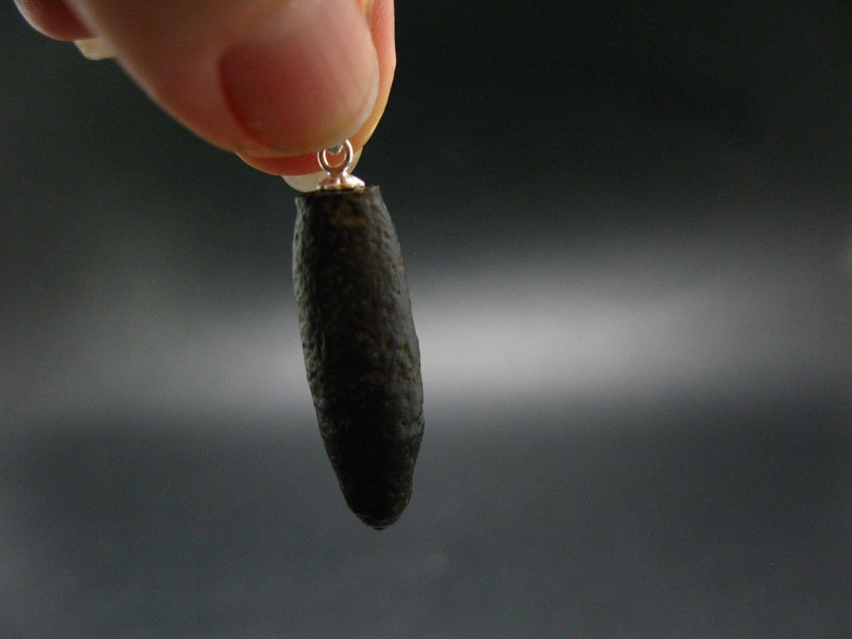 Rare Prophecy Stone Limonite after Pyrite Silver Pendant From Egypt - 1.4" - 5.12 Grams
