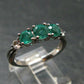 Emerald Faceted Silver Ring from Colombia - 3.0 Grams Total - Size 8