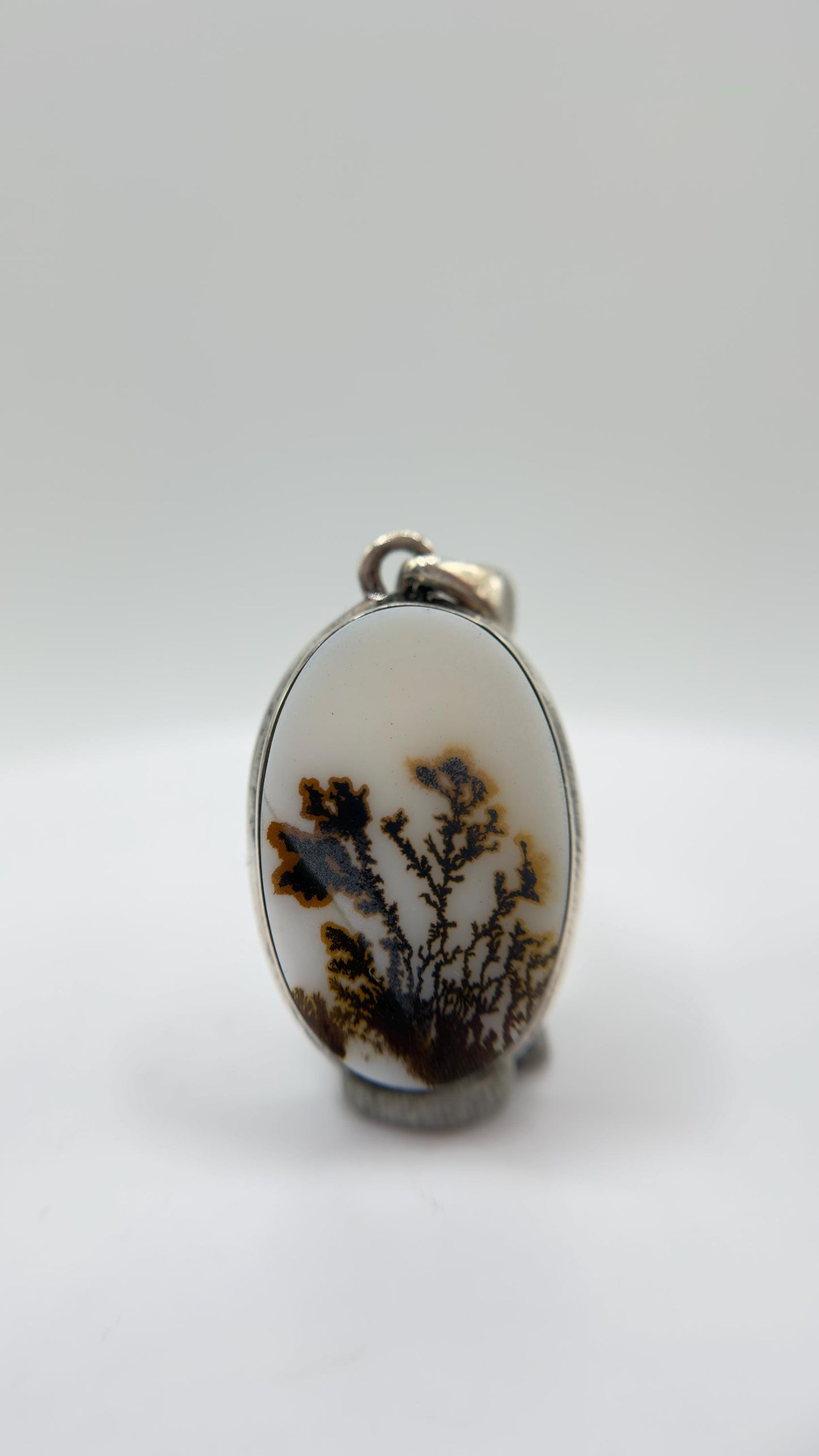 Dendritic Agate Pendant – Natural Scenic Moss Pattern Gemstone Jewelry