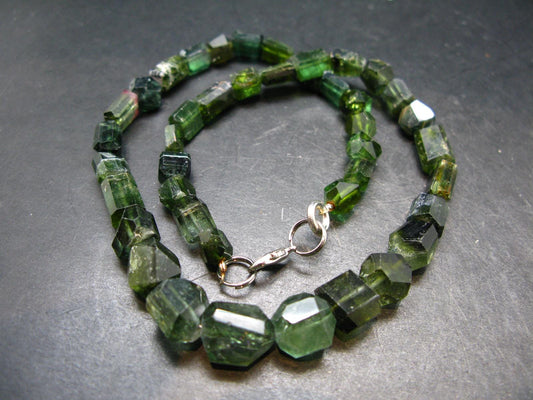 Gem Green Tourmaline Necklace from Brazil - 17"
