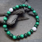 Malachite & Blue Lace Agate Genuine Bracelet ~ 6.5 Inches ~ 7mm Round Beads