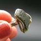 Moldavite Tektite Silver Ring from Czech Republic - Adjustable Size - 6.54 Grams