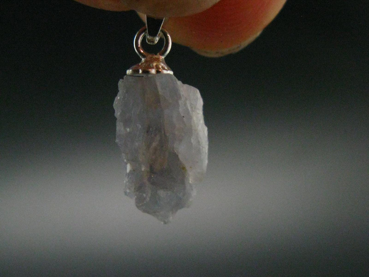 Rare Raw Hackmanite Silver Pendant from Afghanistan - 0.8" - 0.82 Grams