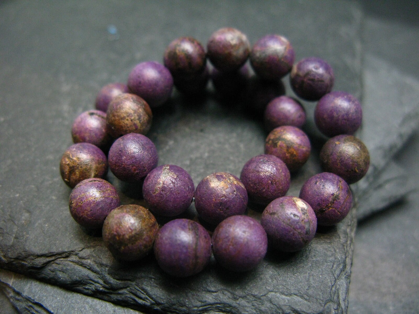 Stichtite Genuine Bracelet ~ 7 Inches ~ 8mm Round Matte Beads
