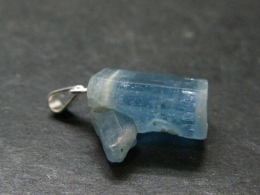 Aquamarine Crystal Silver Pendant From Vietnam - 0.9" - 2.21 Grams
