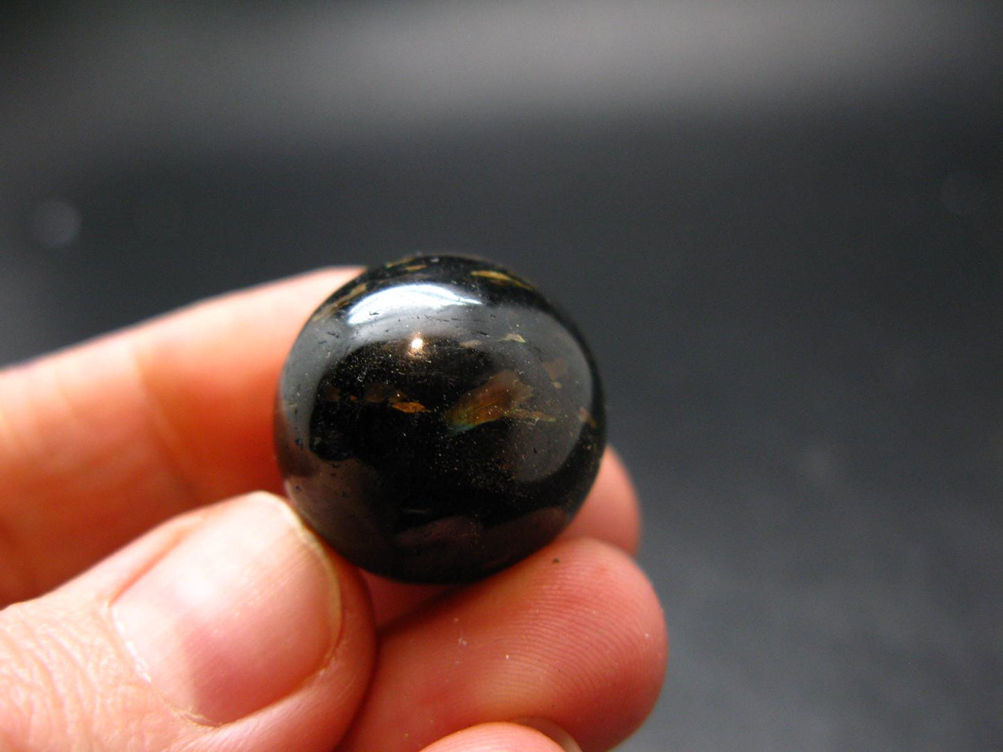 Nuumite Nuummite Sphere Ball From Greenland - 0.7" - 13.26 Grams
