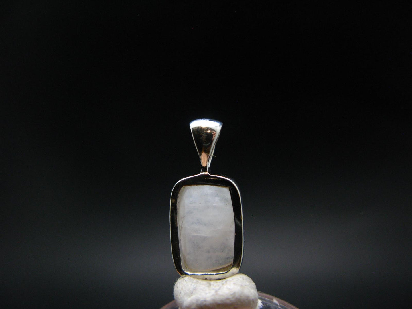 Raw Rare Natrolite Crystal Silver Pendant From Russia - 0.7" - 1.58 Grams