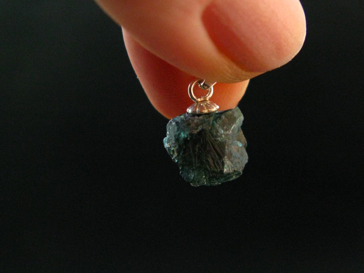 Blue Lazulite Silver Pendant From Pakistan - 0.6" - 1.18 Grams