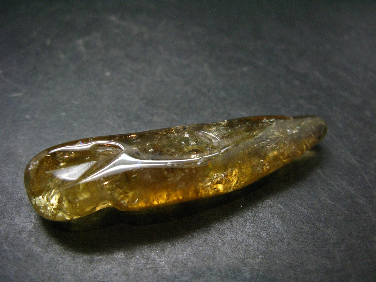 Nice Untreated Rich Yellow Citrine Tumbled Crystal from Zambia - 132.65 Carats - 2.7"