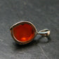 Raw Fire Opal Sterling Silver Pendant From Mexico - 0.7" - 1.0 Grams
