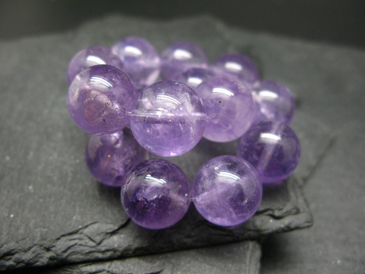 AAA Grade Lavender Amethyst Gem Genuine Bracelet ~ 7 Inches ~ 14mm Round Beads