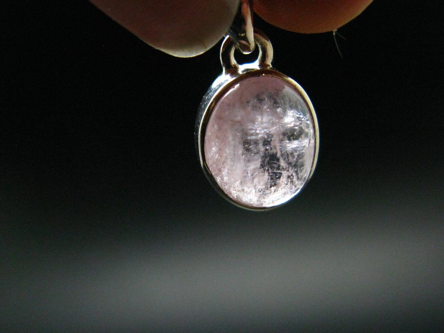 Pink Morganite Silver Pendant From Brazil - 0.8" - 1.96 Grams