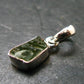 Gem Moldavite Tektite SS Pendant From Czech Republic - 0.7" - 1.0 Grams