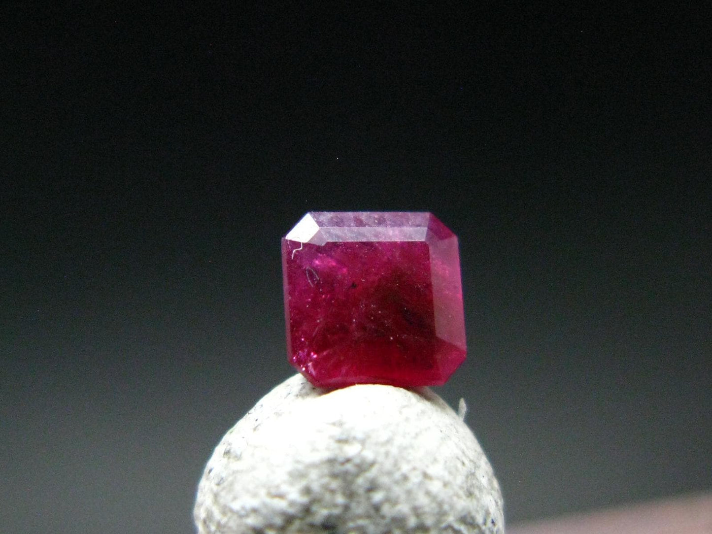 Beautiful Rare Gem Bixbite Red Beryl Emerald Cut Stone From Utah USA - 0.41 Carats - 4.4x4.3mm