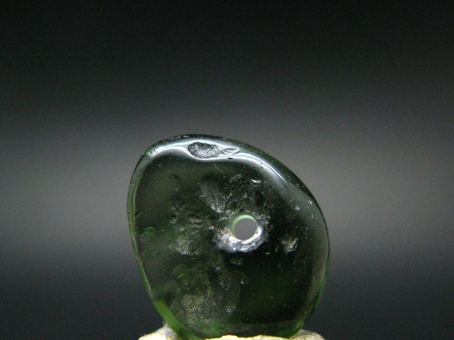 Moldavite Tektite Tumbled Bead from Czech Republic - 13 mm - 5.0 Carats
