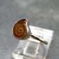 Natural Whole Polished Agatized Ammonite Cleoniceras Sterling Silver Ring from Madagascar - 1.56 Grams - Size 4
