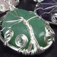 Set of 3 Natural Gem Green Aventurine Rose Quartz Amethyst Pendant Tree of Life