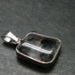 Large Tourmalinated Quartz Crystal Silver Plated Pendant From Brazil - 1.1" - 4.14 Grams