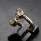 Gray Herderite Silver Ring from Africa - Size 7 - 1.95 Grams