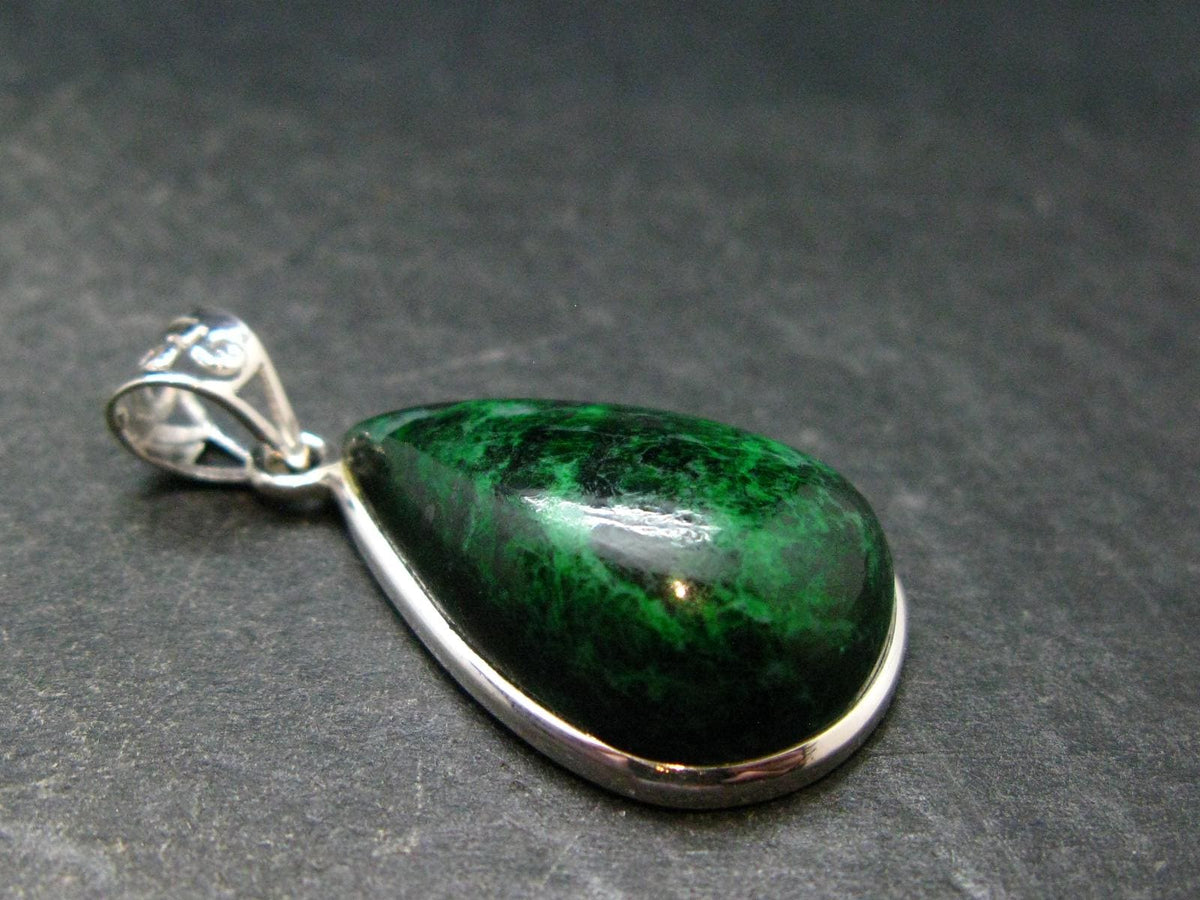 Extremely Rare Natural Maw Sit Sit Crystal Silver Pendant from Myanmar - 1.5" - 6.69 Grams
