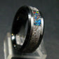 Muonionalusta Meteorite & Opal Steel Ring - 11.38 Grams - Size 9