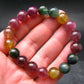 AAA Grade Gem Watermelon Bicolor Tourmaline Genuine Bracelet ~ 7 Inches ~ 12mm Round Beads