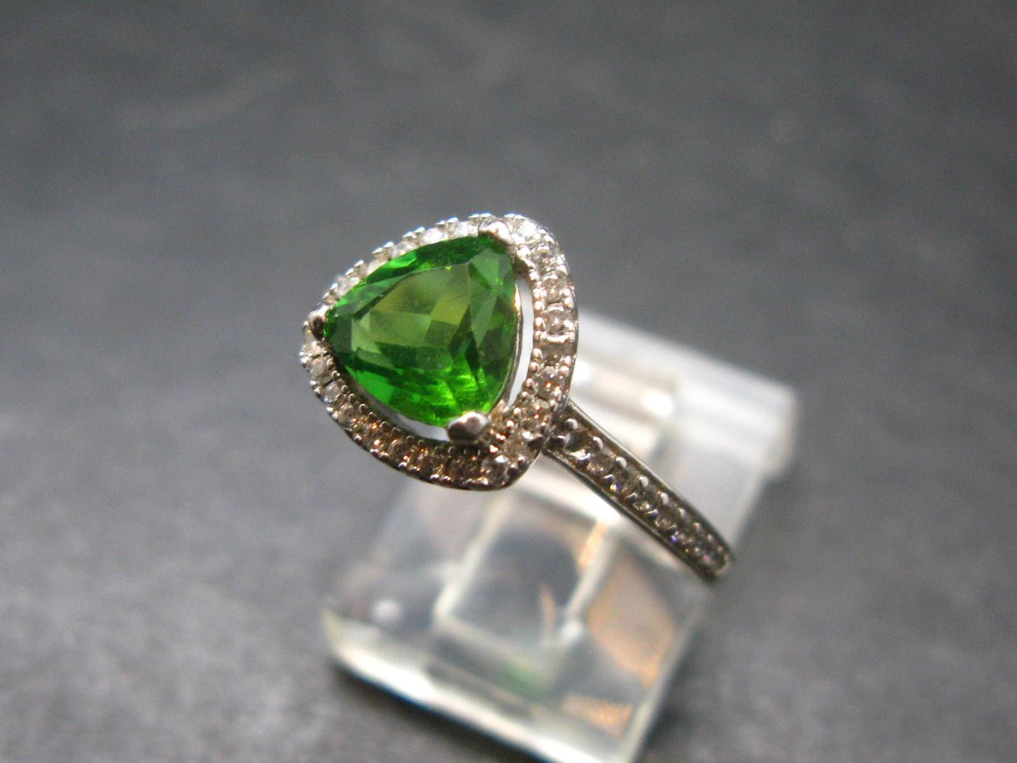 Helenite Gaia Stone Gem Sterling Silver Ring From Washington - Size 8 - 1.0 Carats
