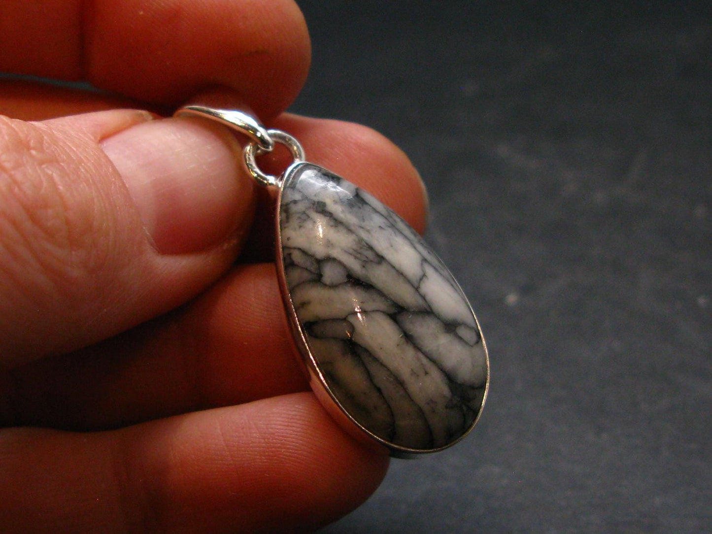 Pinolite Silver Plated Pendant from Austria - 1.5" - 5.25 Grams
