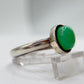 Chrysoprase Oval Ring – Elegant Natural Green Chalcedony Sterling Silver Jewelry - Size 8