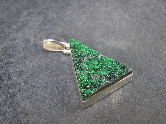 Uvarovite (Green Chromium Garnet) Cluster Silver Pendant from Russia - 1.2" - 4.80 Grams