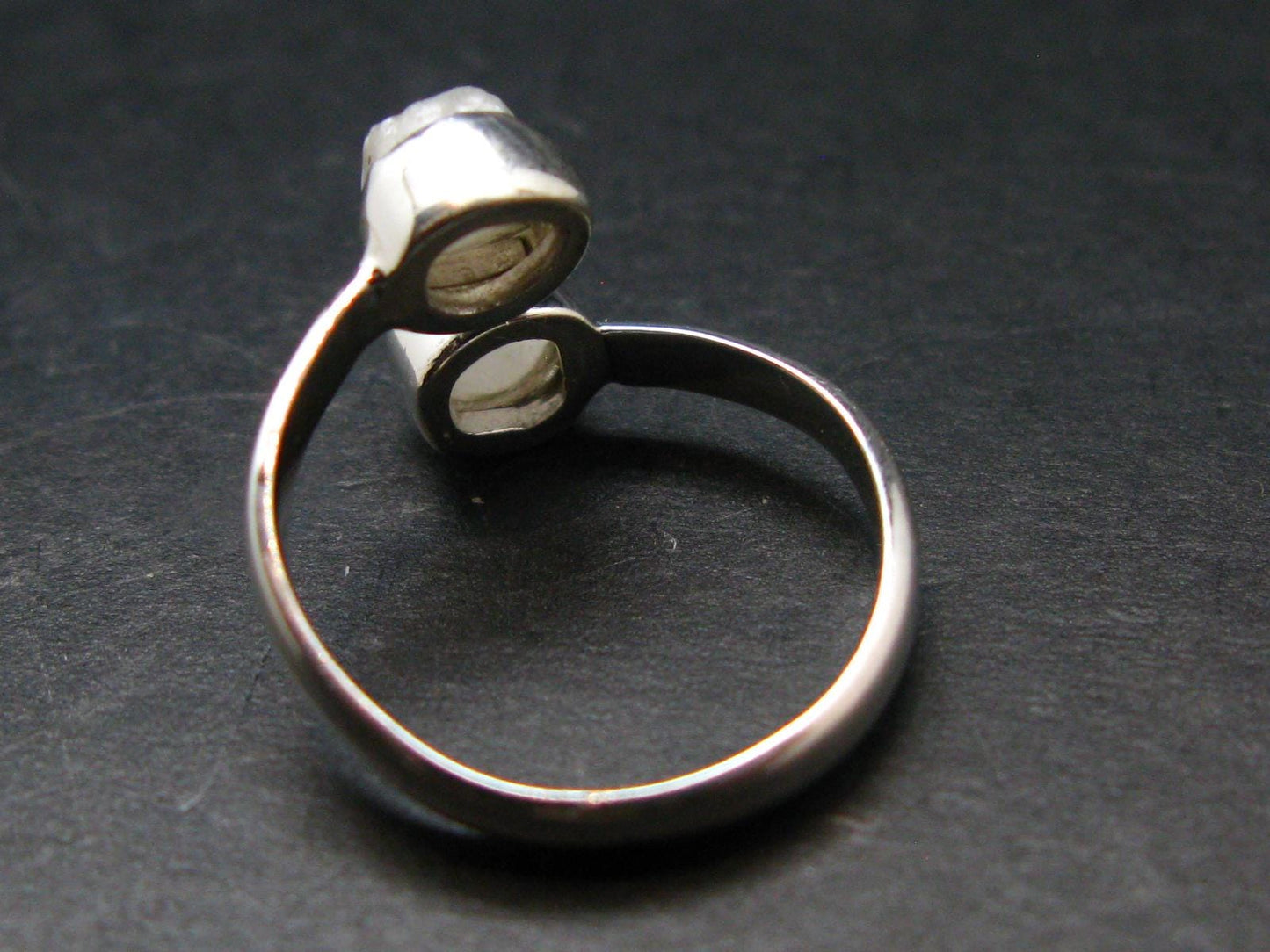 Very Rare White Cryolite 925 Silver Ring from Greenland - Size 7 - 2.34 Grams