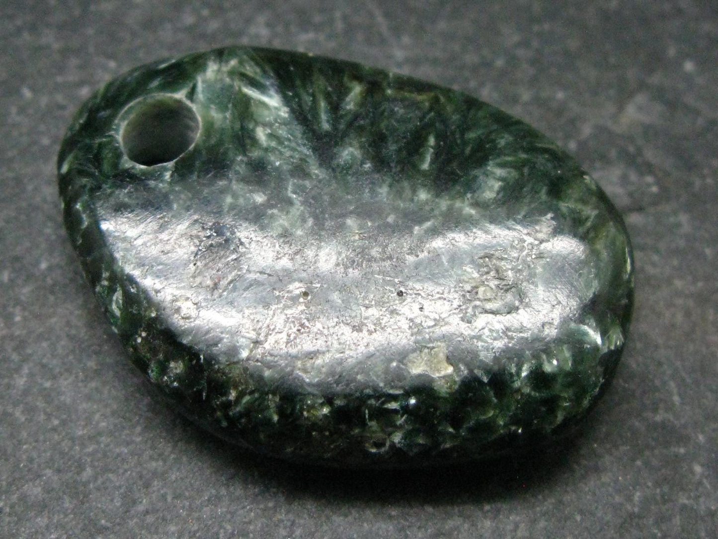 Polished Seraphinite Clinochlore Metal Free Pendant From Russia - 1.4"