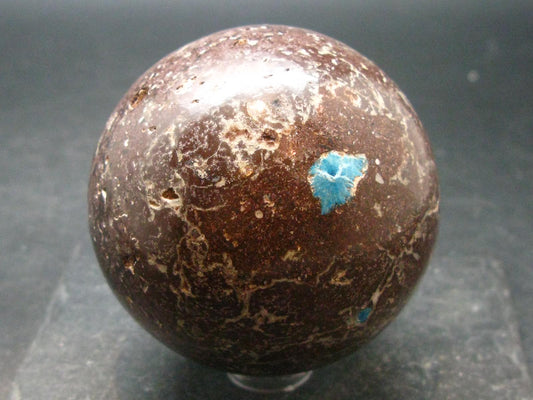 Cavansite in Stilbite Sphere From India - 2.3"