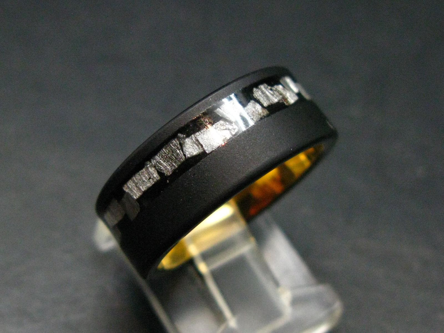 Muonionalusta Meteorite Steel Ring - 12.13 Grams - Size 7