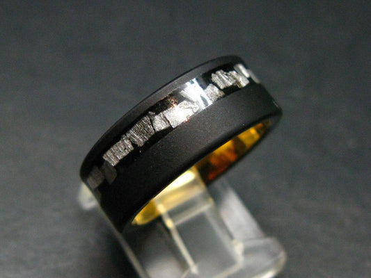 Muonionalusta Meteorite Steel Ring - 12.13 Grams - Size 7