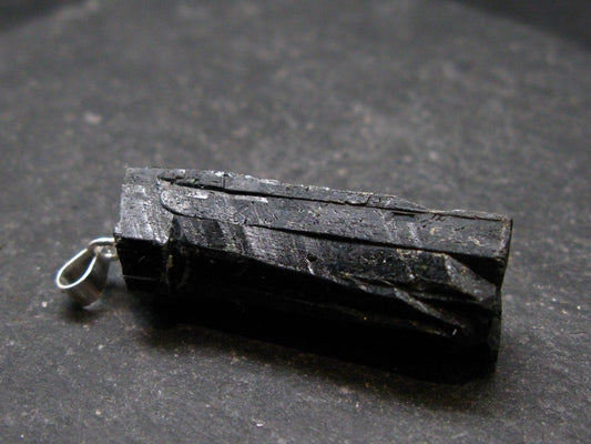 Nice Rare Terminated Epidote Crystal Silver Pendant From Peru - 1.4" - 6.46 Grams